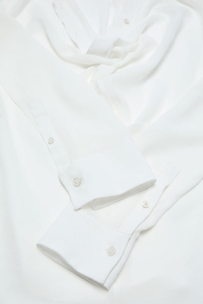Acne Studios Silk cowl‑neck blouse - White