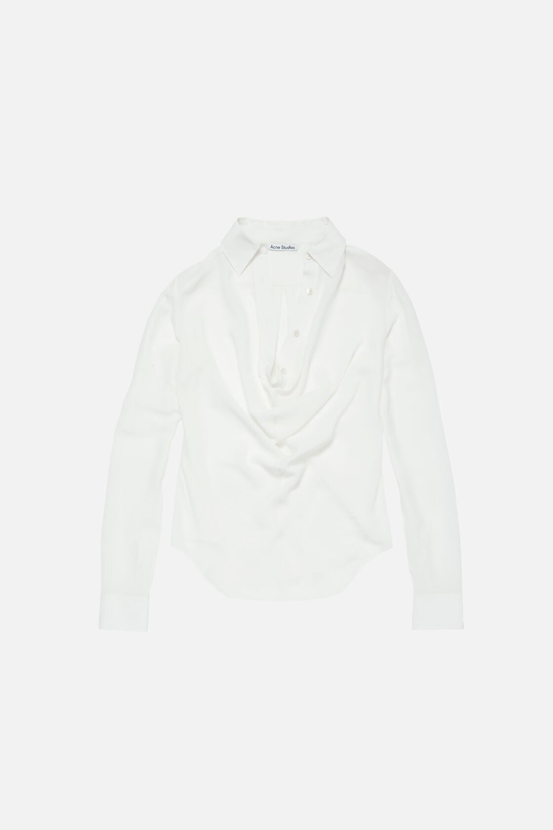 Acne Studios Silk cowl‑neck blouse - White
