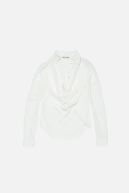 Acne Studios Silk cowl‑neck blouse - White