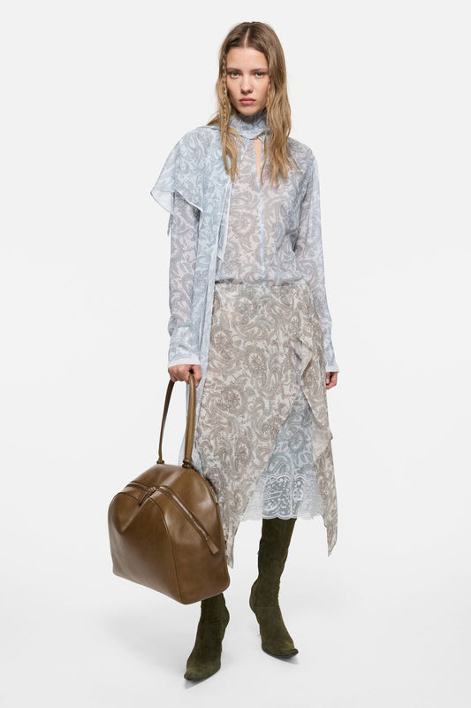 Acne Studios Silk paisley blouse - Light blue/beige