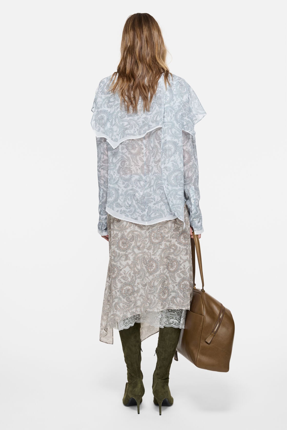 Acne Studios Silk paisley blouse - Light blue/beige