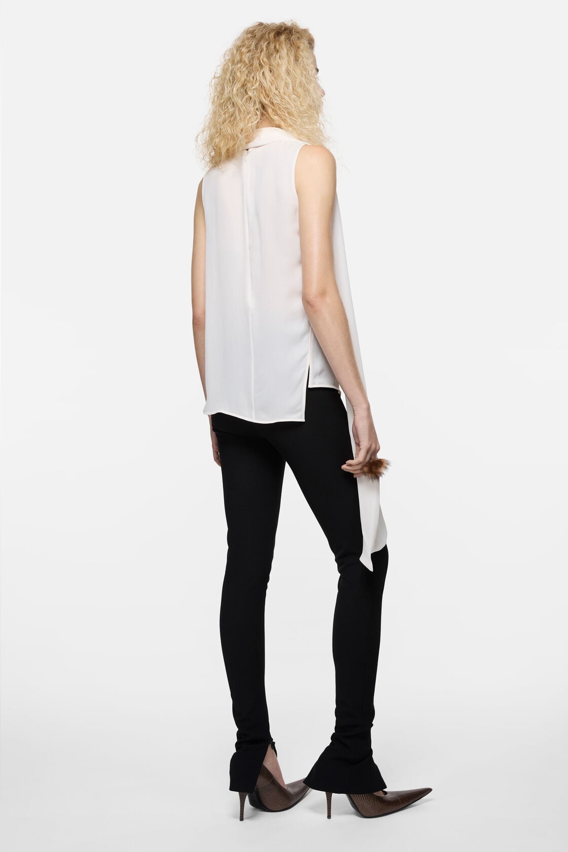 Acne Studios Silk sleeveless blouse - Marble White