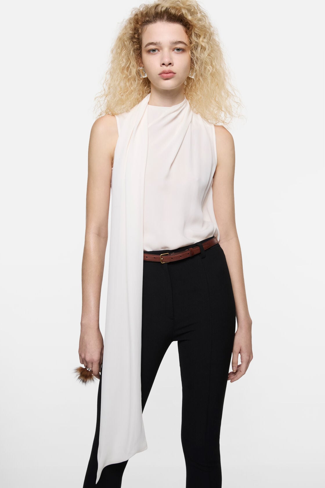 Acne Studios Silk sleeveless blouse - Marble White