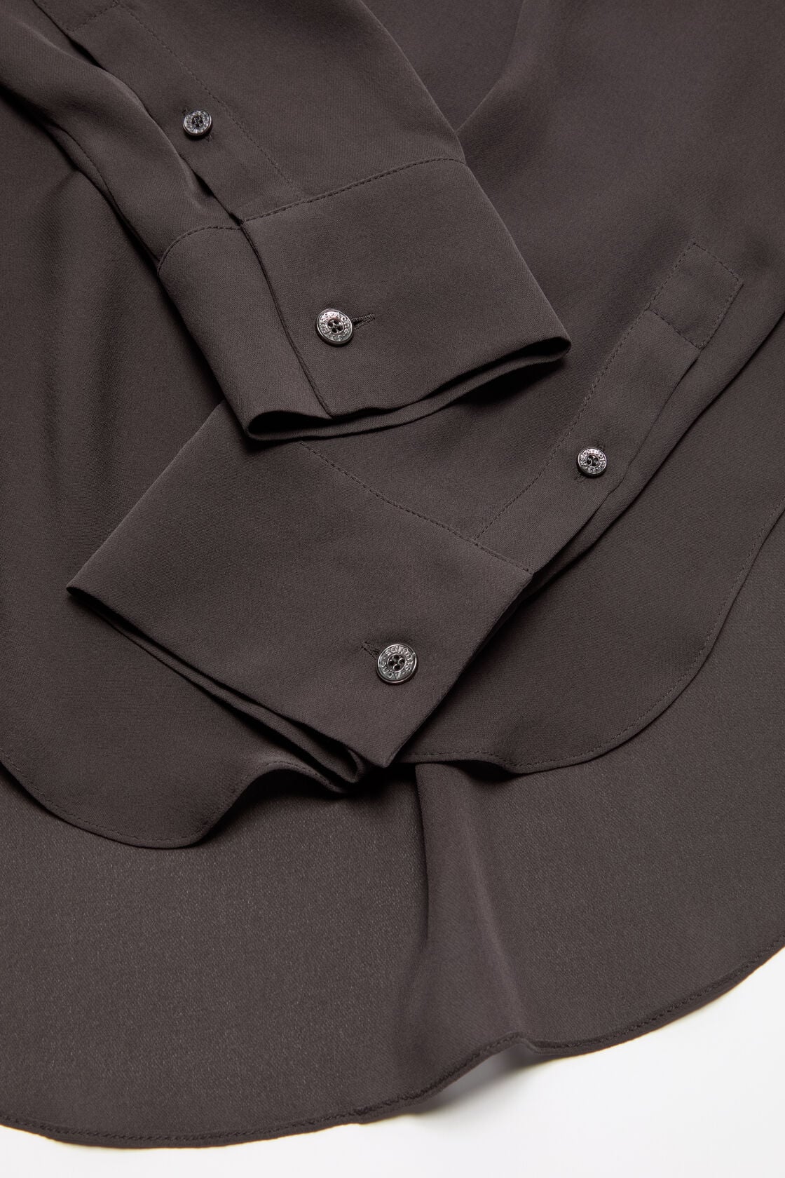 Acne Studios Silk cowl‑neck blouse - Graphite grey