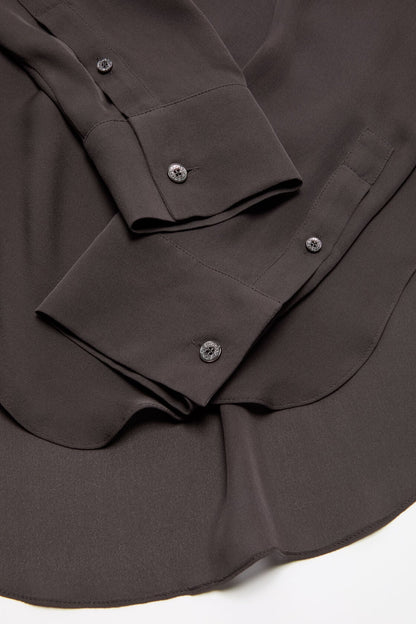 Acne Studios Silk cowl‑neck blouse - Graphite grey