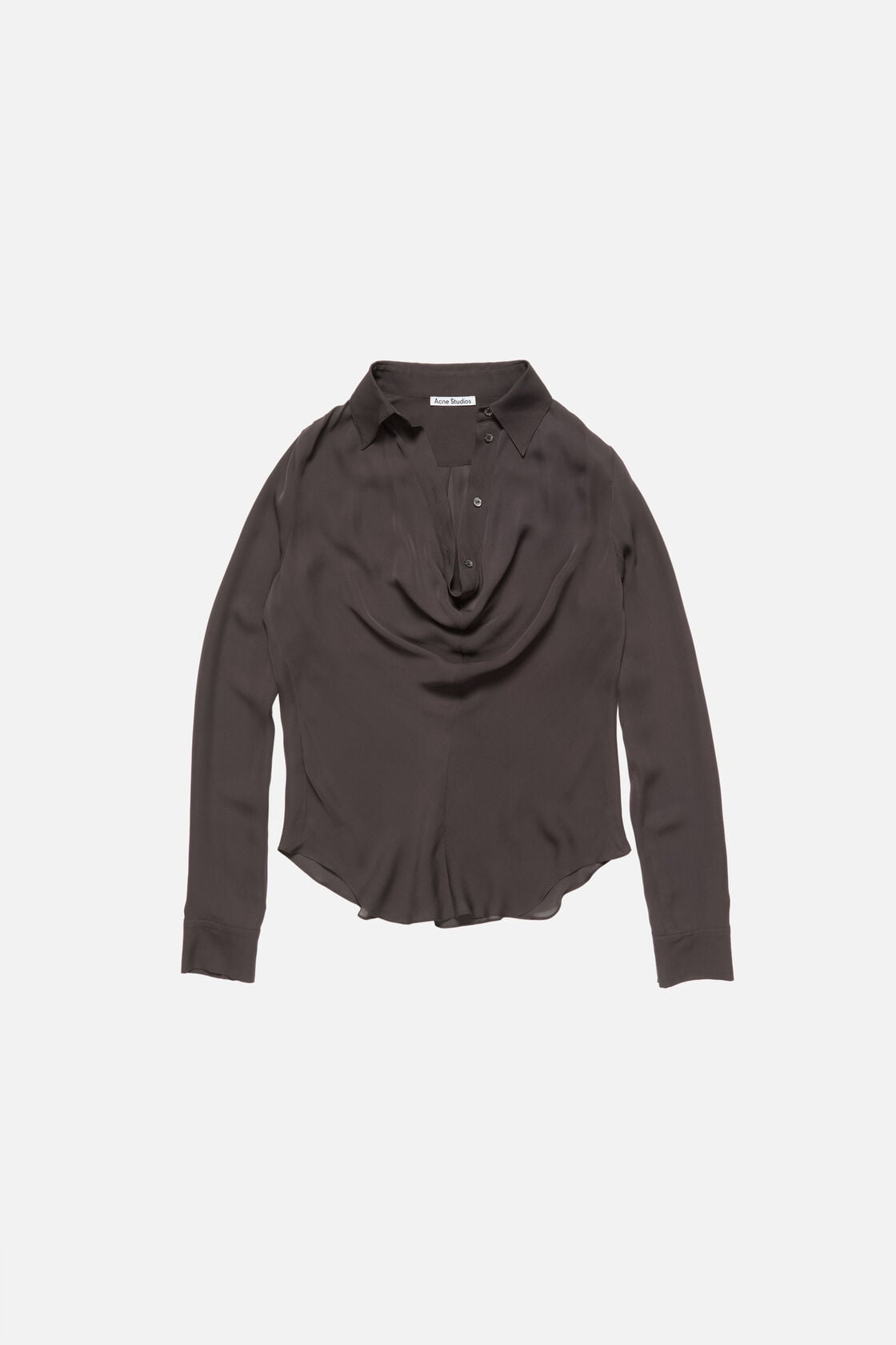 Acne Studios Silk cowl‑neck blouse - Graphite grey