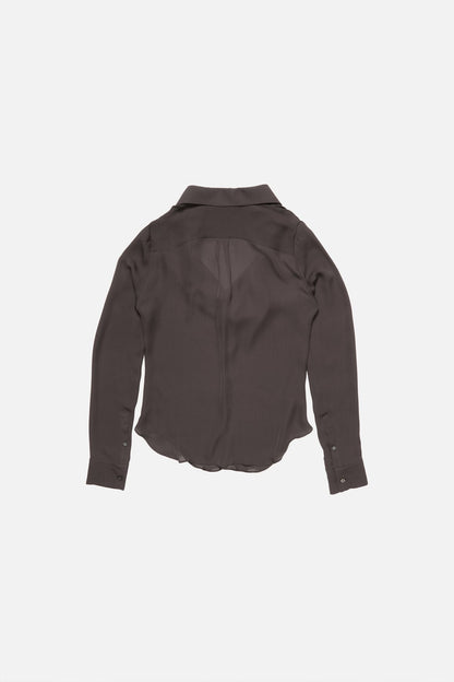 Acne Studios Silk cowl‑neck blouse - Graphite grey