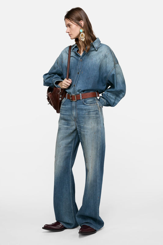Acne Studios Denim button-up shirt - Mid Blue