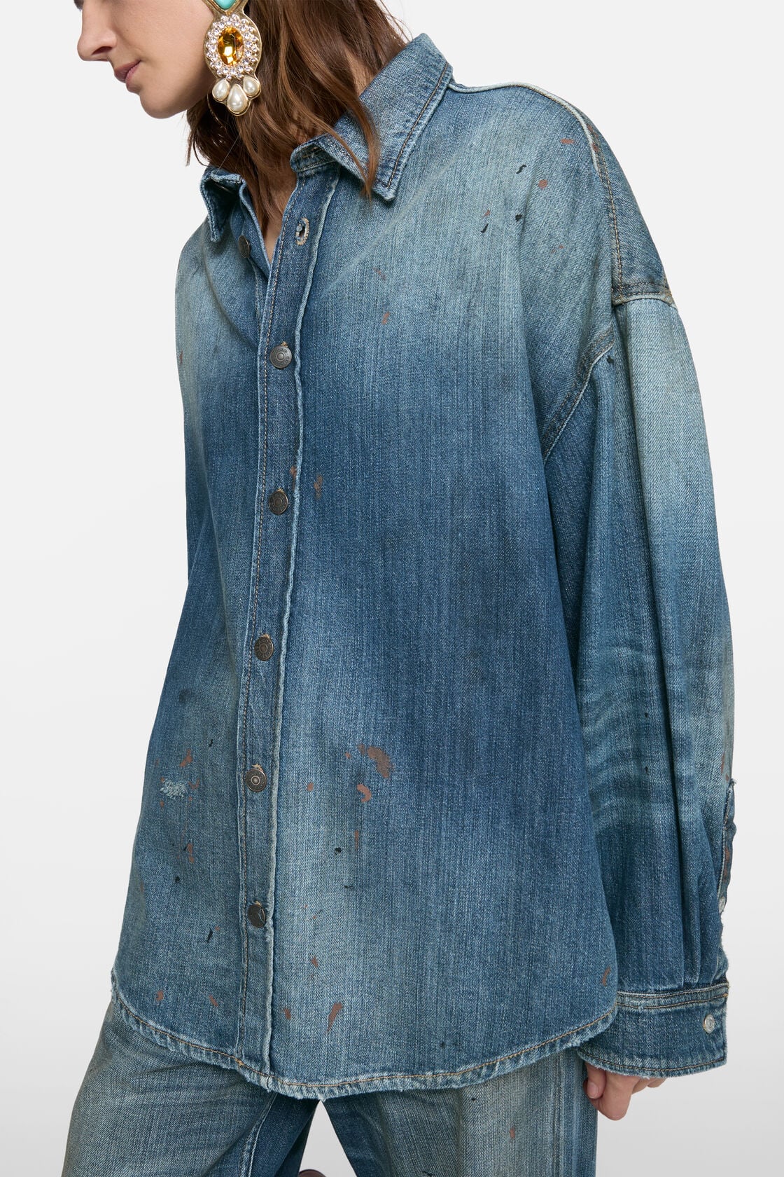 Acne Studios Denim button-up shirt - Mid Blue