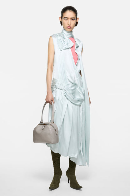 Acne Studios Silk dress with bows - Aqua blue