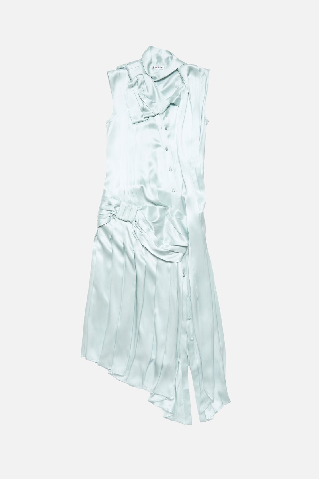Acne Studios Silk dress with bows - Aqua blue