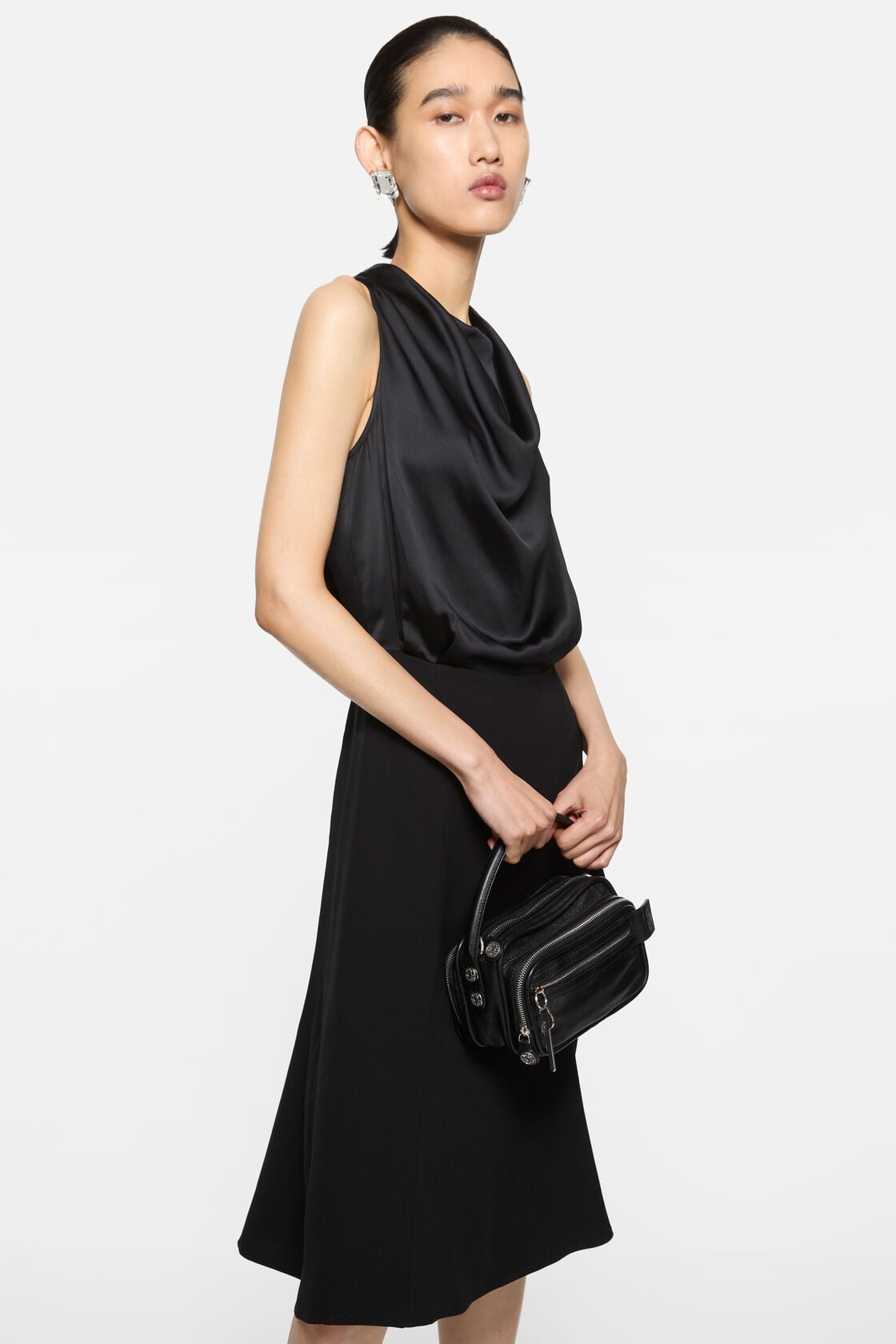 Acne Studios Satin midi dress - Black