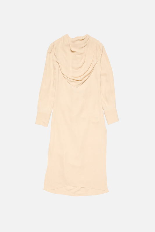 Acne Studios Silk midi dress with scarf - Sand beige