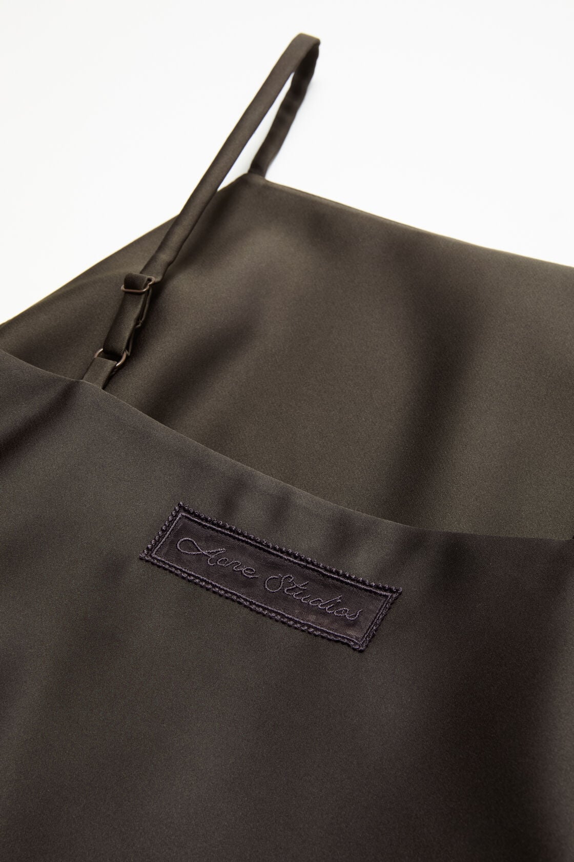 Acne Studios Strap dress with pleated skirt - Dark chocolate brown