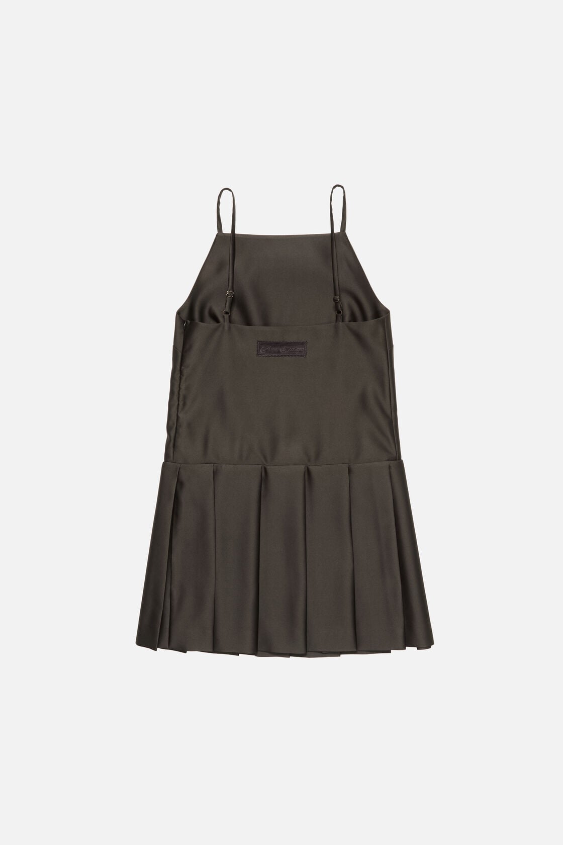 Acne Studios Strap dress with pleated skirt - Dark chocolate brown