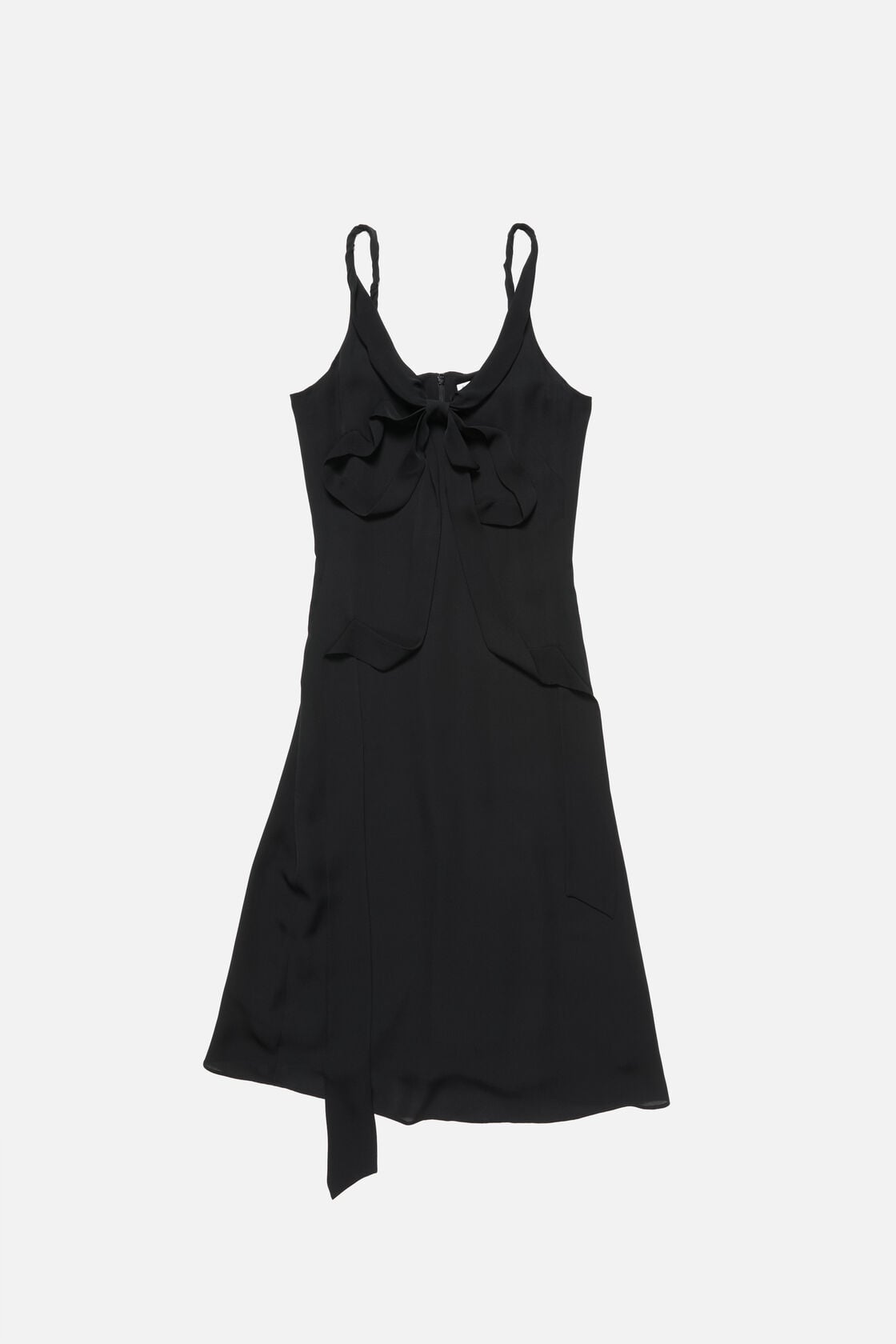 Acne Studios Silk midi dress with bow - Black