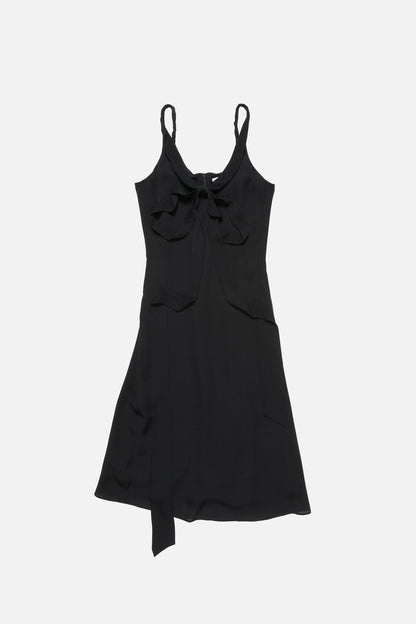 Acne Studios Silk midi dress with bow - Black