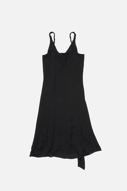 Acne Studios Silk midi dress with bow - Black