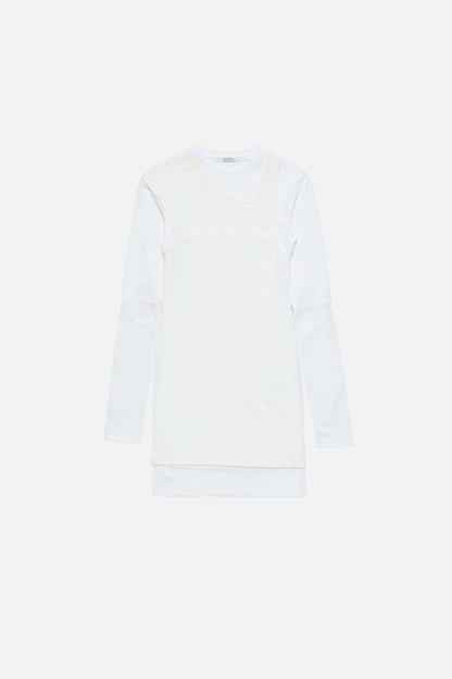 Acne Studios Layered Cotton Mini Dress - White