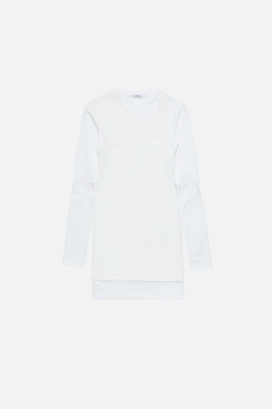 Acne Studios Layered Cotton Mini Dress - White