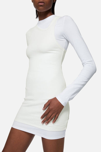 Acne Studios Layered Cotton Mini Dress - White