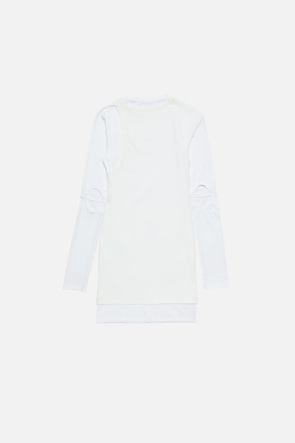 Acne Studios Layered Cotton Mini Dress - White