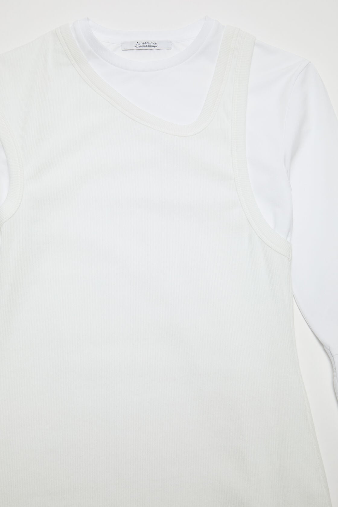 Acne Studios Layered Cotton Mini Dress - White
