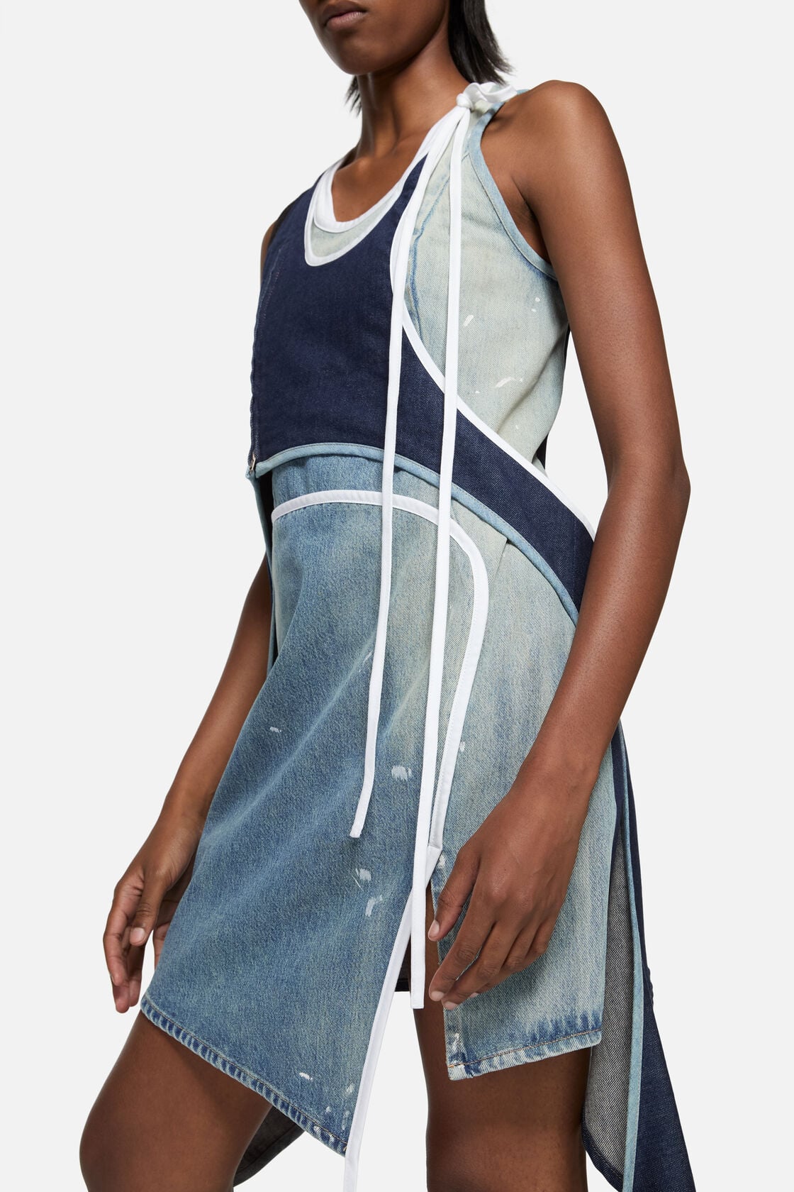 Acne Studios Asymmetrical Denim Mini Dress - Indigo/blue