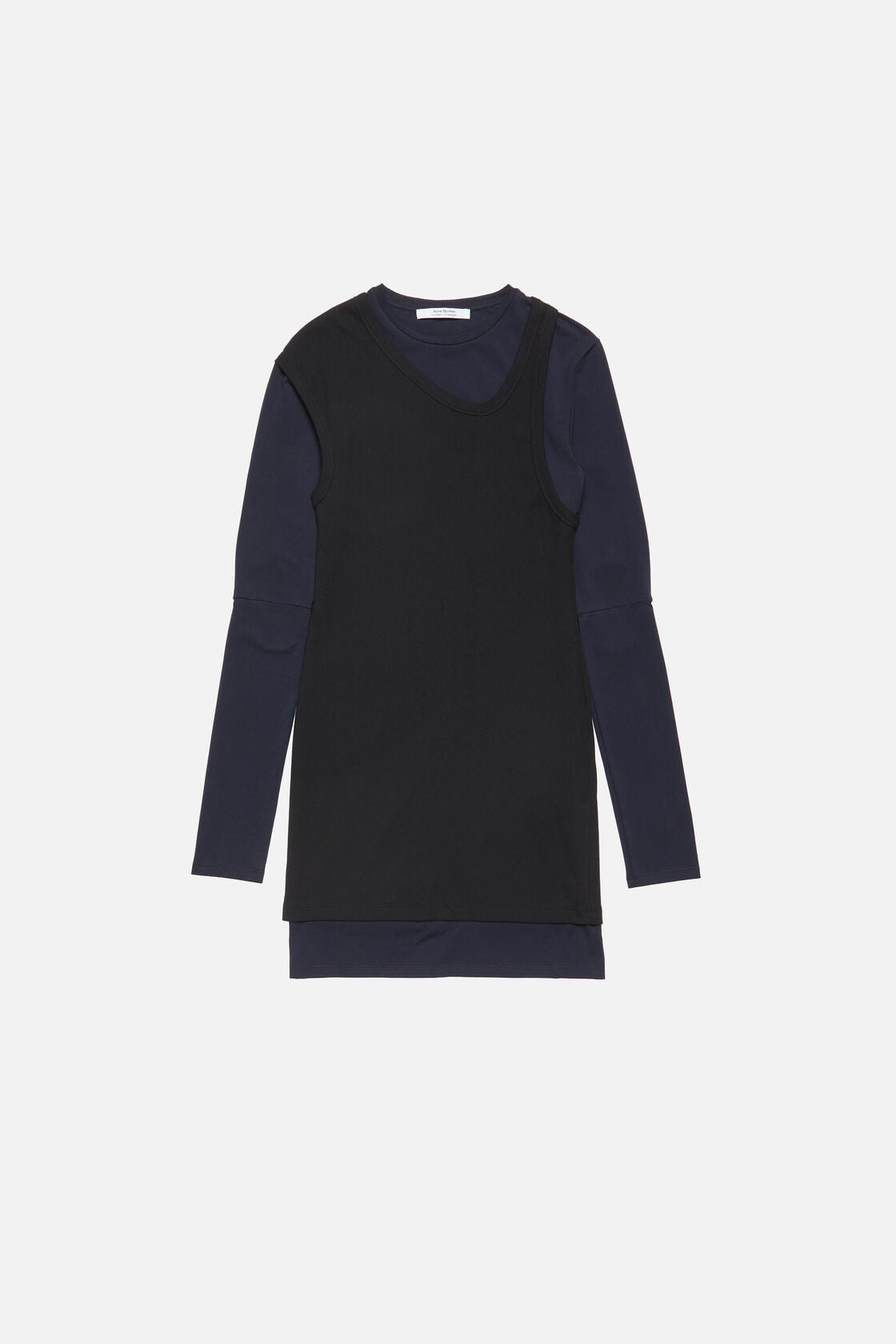 Acne Studios Layered Cotton Mini Dress - Navy/black