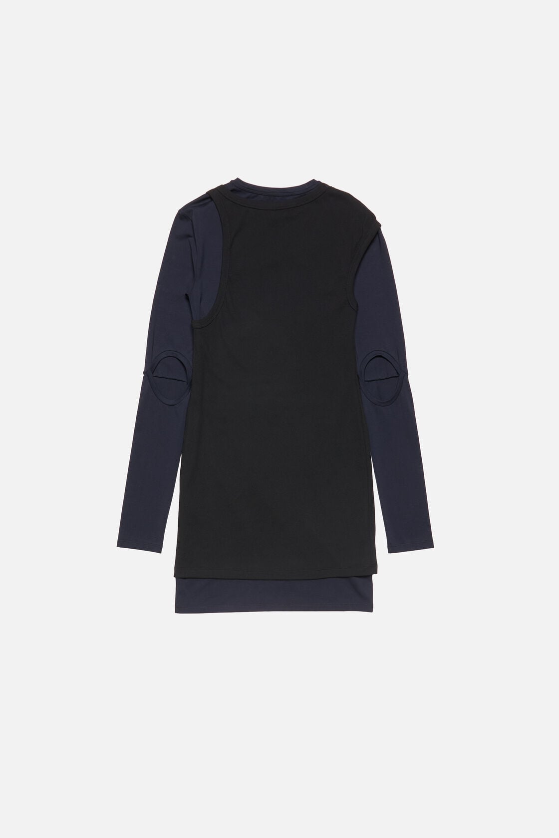 Acne Studios Layered Cotton Mini Dress - Navy/black