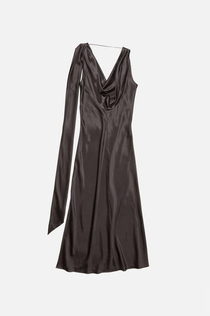 Acne Studios Draped satin dress - Graphite grey