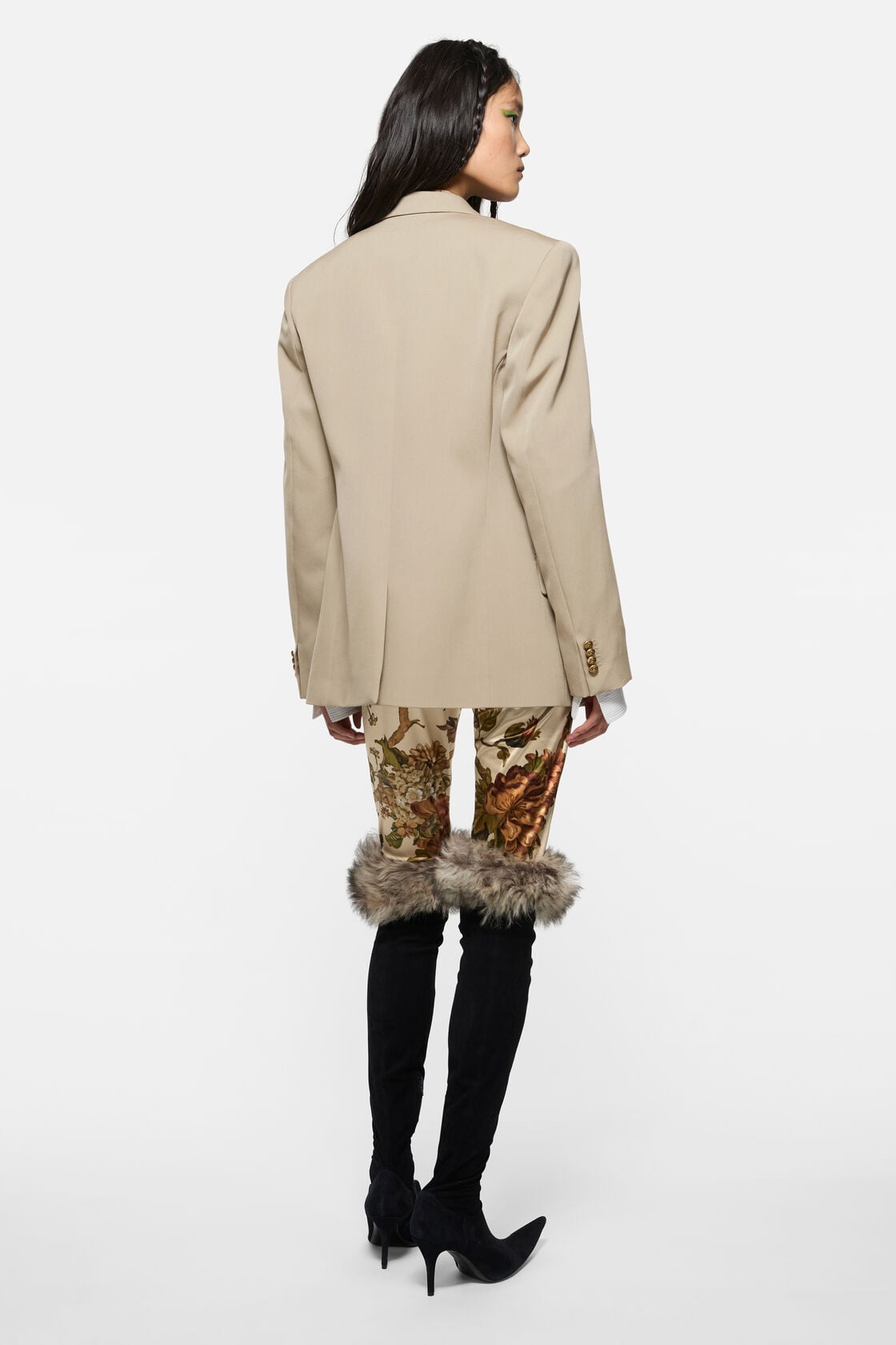 Acne Studios Layered wool suit jacket - Beige