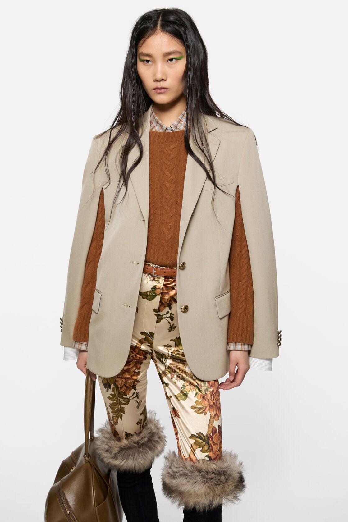 Acne Studios Layered wool suit jacket - Beige