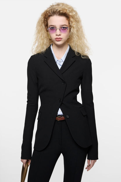 Acne Studios Fitted wool suit jacket - Black
