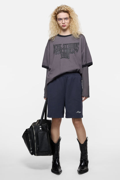 Acne Studios Fleece shorts with logo - Dark navy