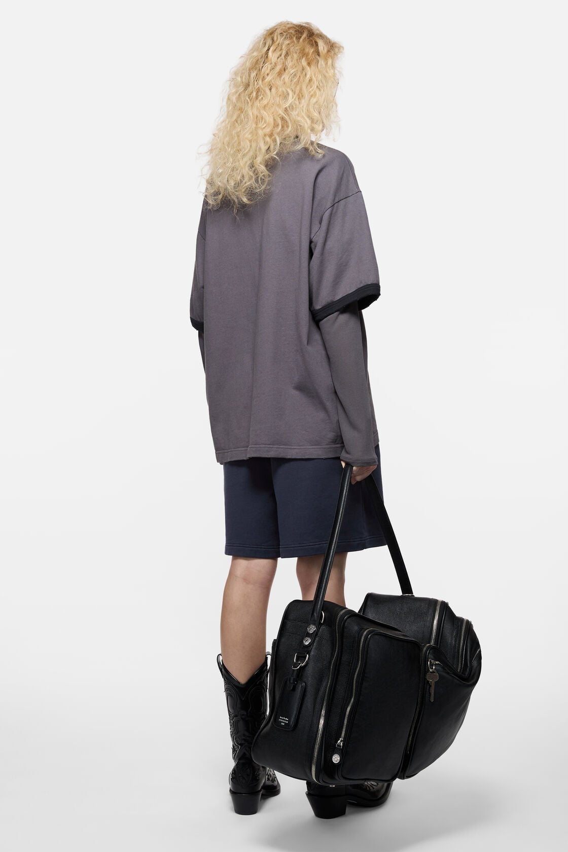 Acne Studios Fleece shorts with logo - Dark navy
