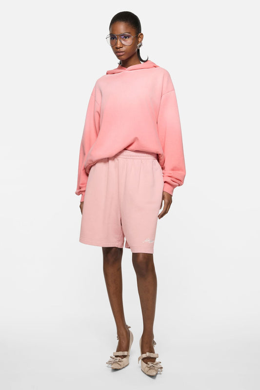 Acne Studios Fleece shorts with logo - Faded pink