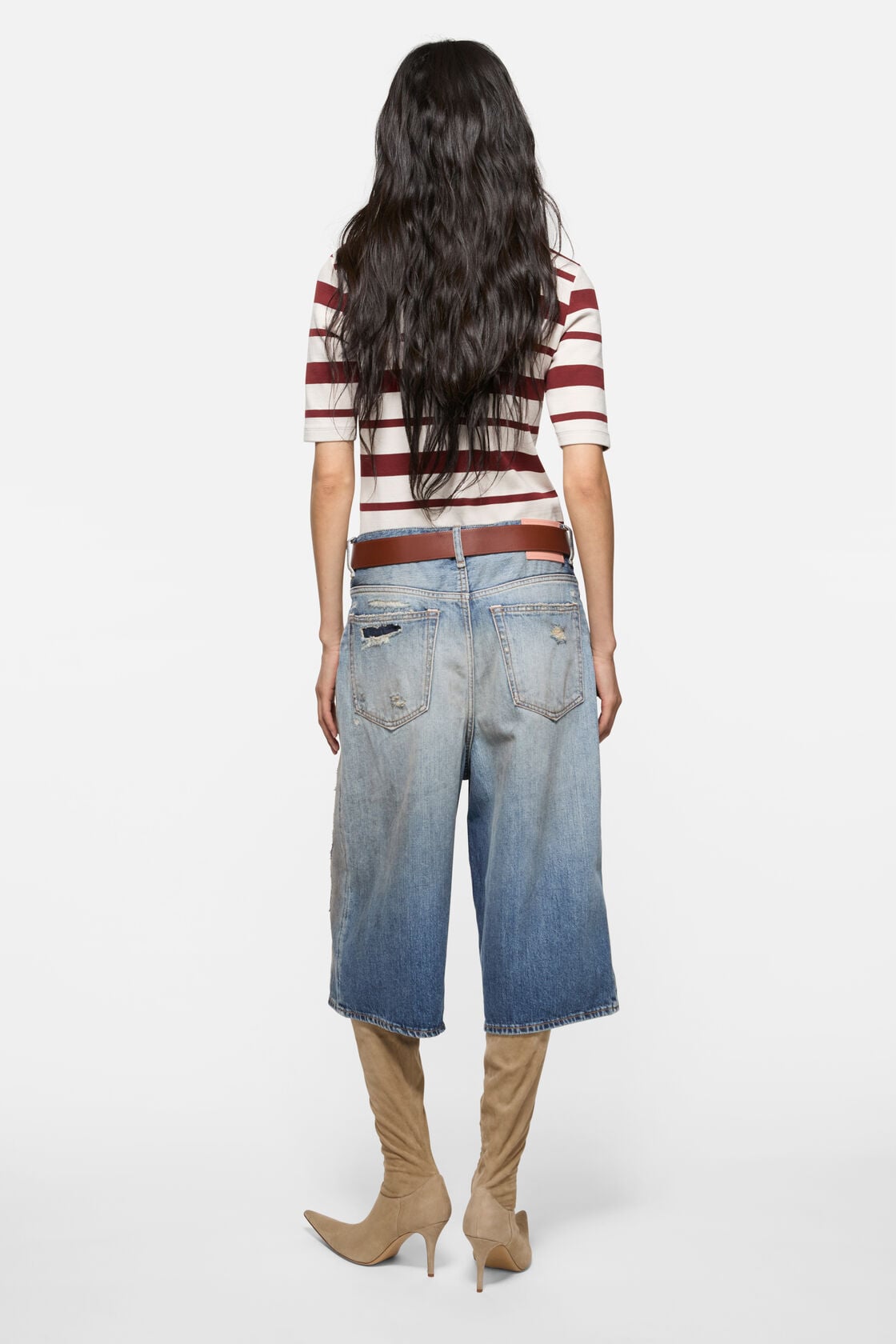 Acne Studios Mended denim shorts - Mid Blue