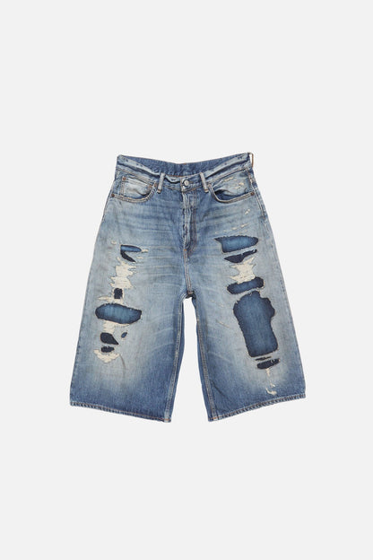 Acne Studios Mended denim shorts - Mid Blue
