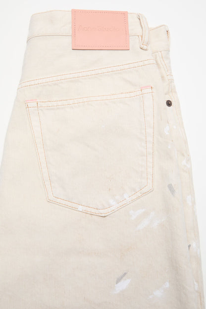 Acne Studios Stained denim shorts - White