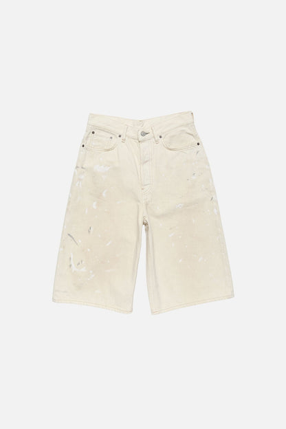 Acne Studios Stained denim shorts - White