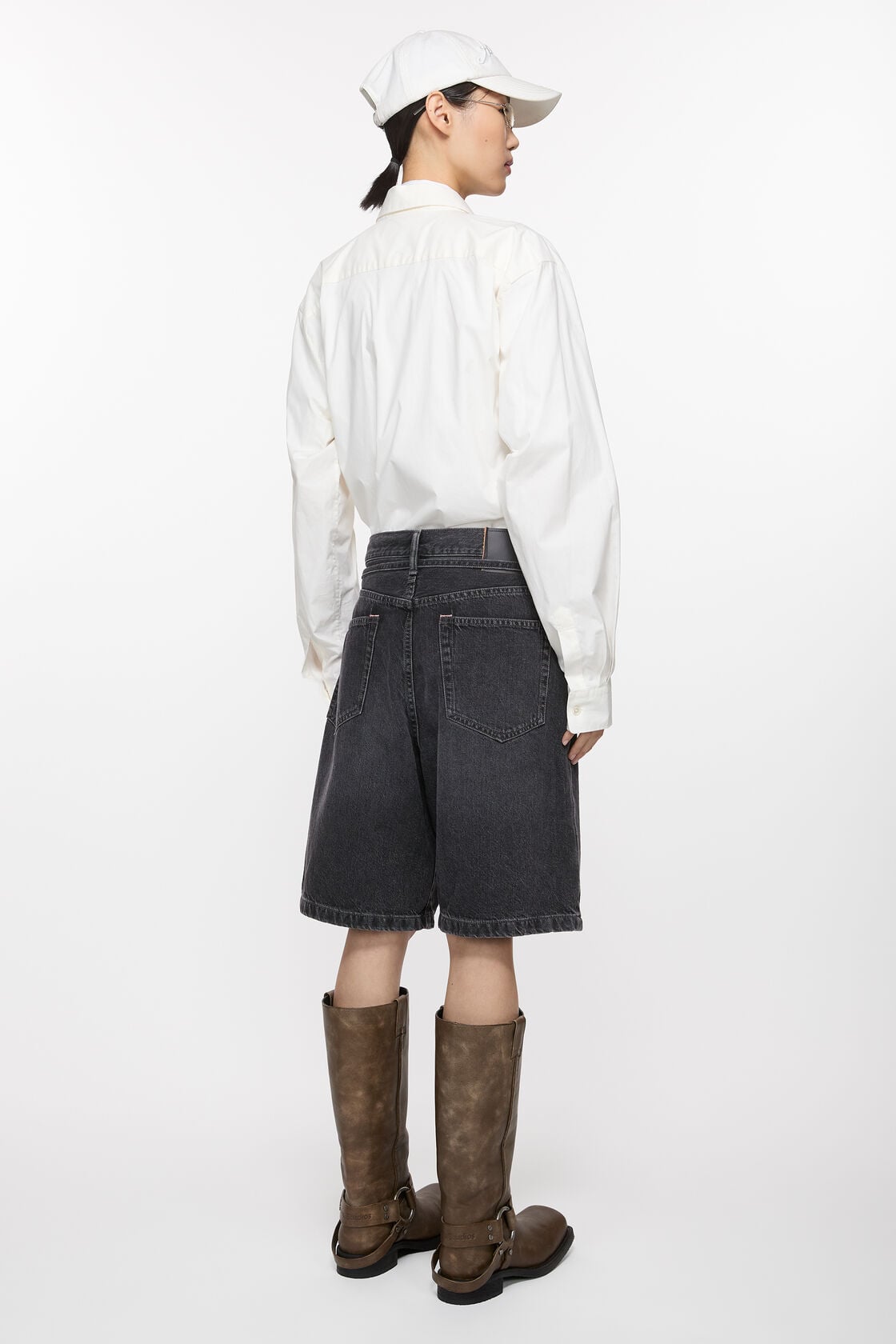 Acne Studios Loose fit denim shorts - Black