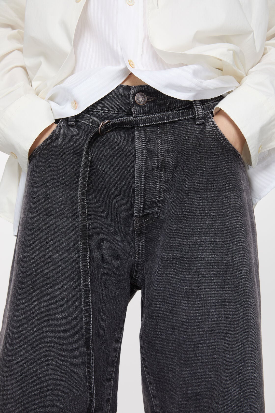 Acne Studios Loose fit denim shorts - Black