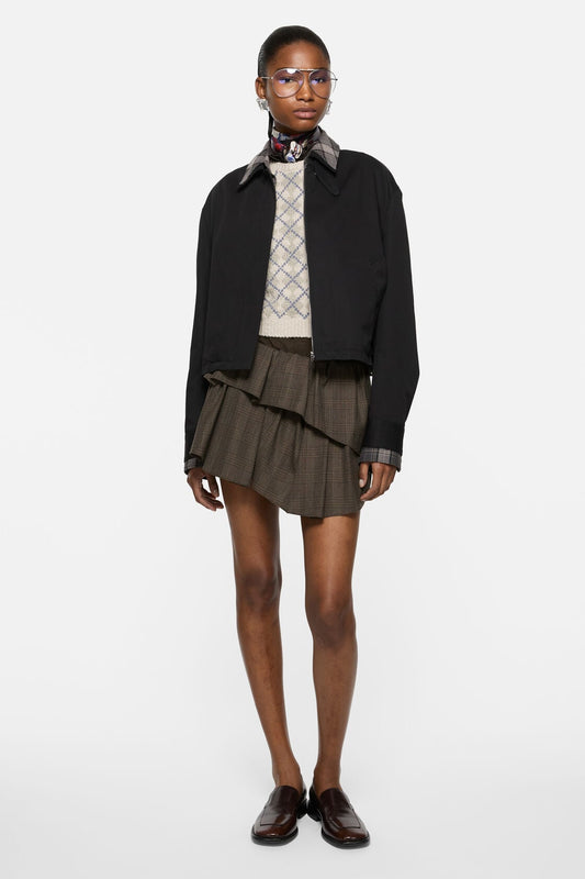 Acne Studios Short pleated wool skirt - Brown/black