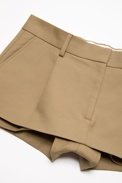 Acne Studios Layered satin miniskirt - Camel brown
