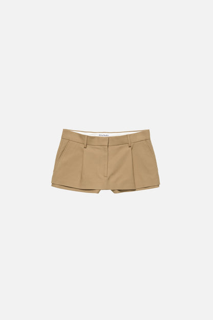 Acne Studios Layered satin miniskirt - Camel brown