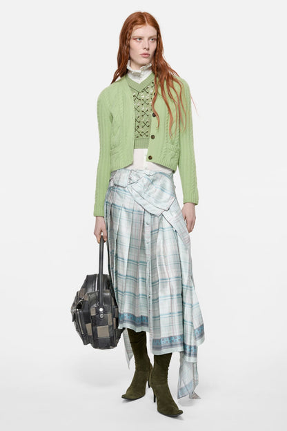 Acne Studios Silk skirt with bow - Aqua blue