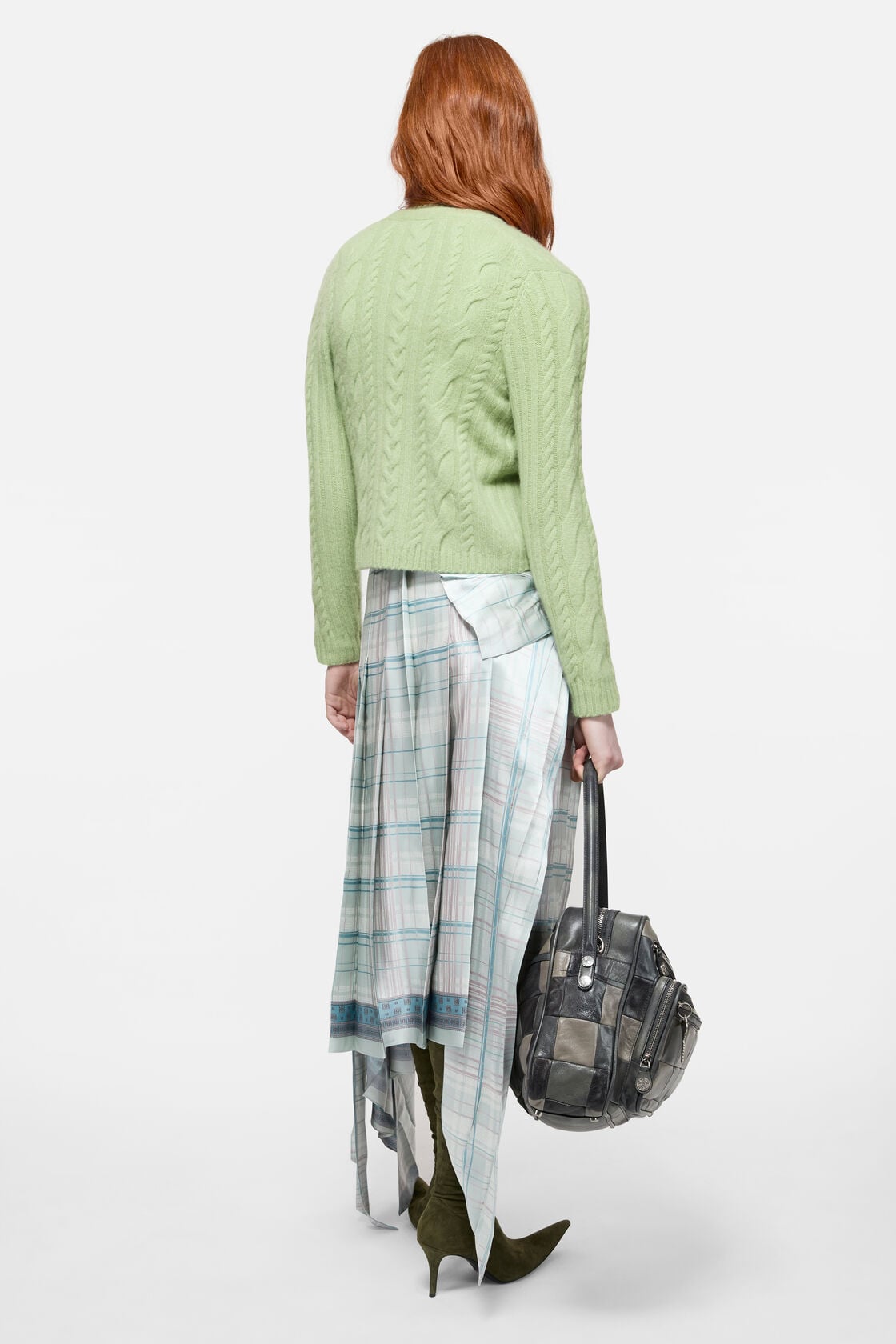Acne Studios Silk skirt with bow - Aqua blue