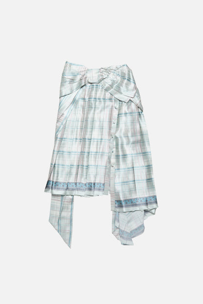 Acne Studios Silk skirt with bow - Aqua blue