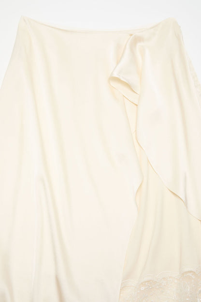 Acne Studios Layered satin skirt - Cream white